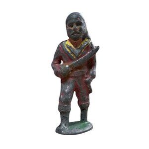 Vintage Lead Pirate Carrying Sword And Knife 3.25" Tall 1950s